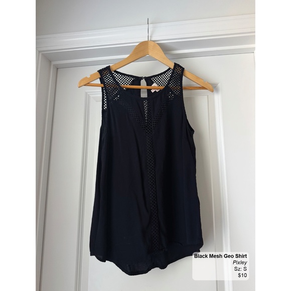 Black Mesh Top - Picture 1 of 2